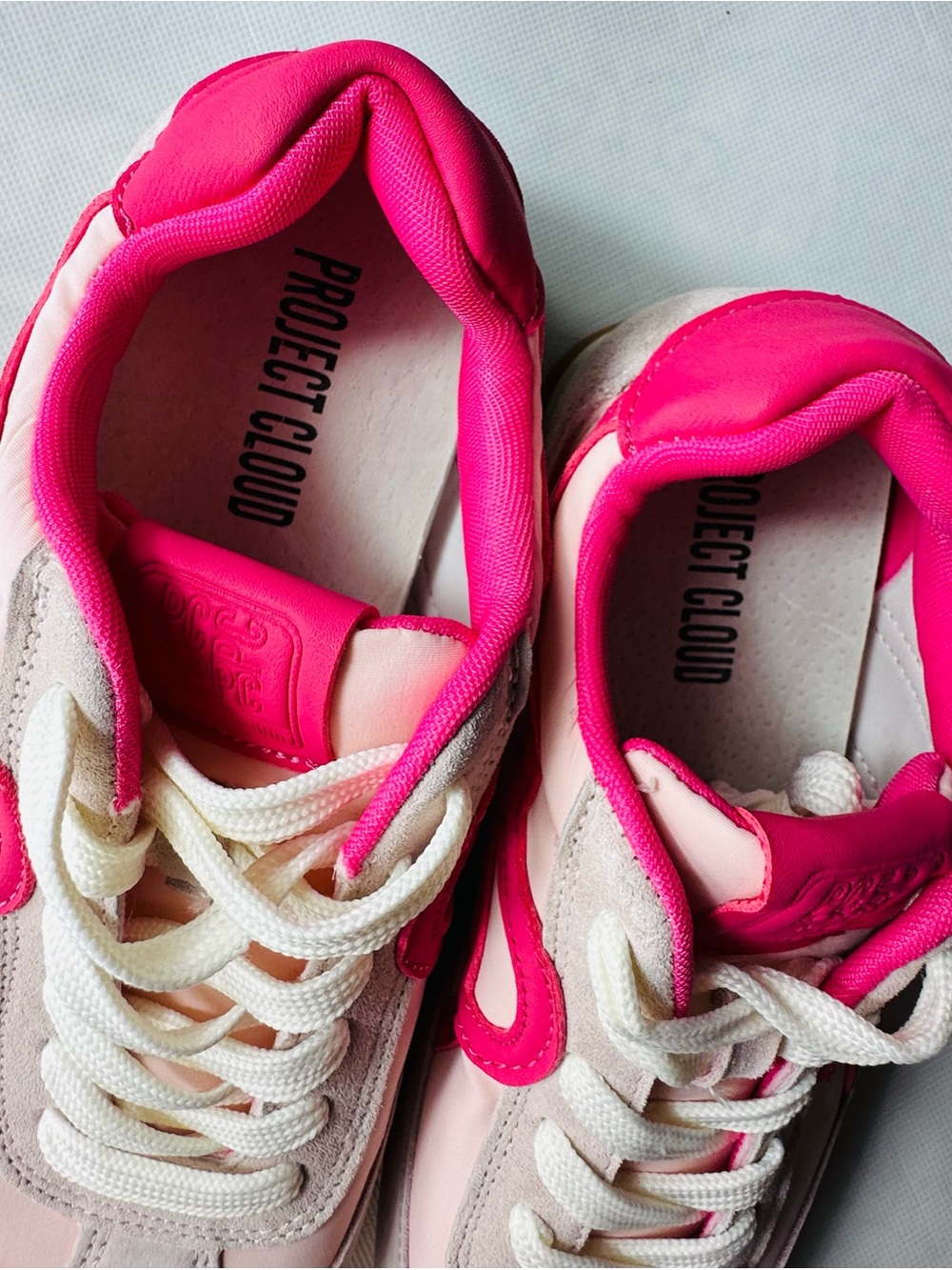 Women’s Pink Cream Lace-Up Fashion Sneakers - Picture 8 of 13
